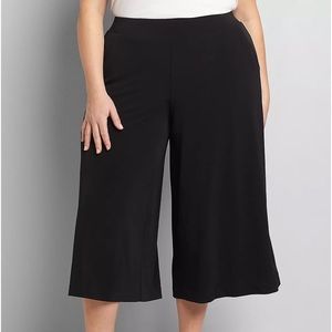 Black wide leg crop pull on pants.